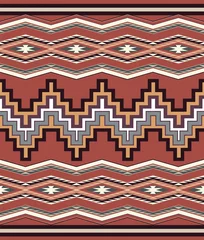 Washable wall murals Boho Style Original Seamless Navajo pattern made in vector. Geometric design. Tribal southwestern native american navajo carpet in real colors. Ethnic ornament.