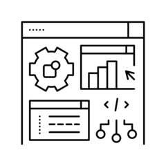 software erp line icon vector illustration