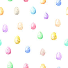 Seamless pattern withl watercolor easter eggs