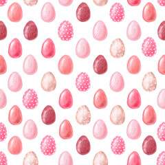 Seamless pattern withl watercolor easter eggs