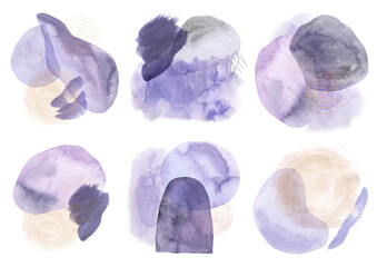 Watercolor hand painted Very Peri design