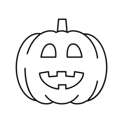 pumpkin halloween line icon vector illustration