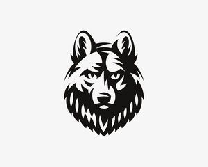 Harsh wolf modern logo. Wolf head vector illustration for your emblem or crest.