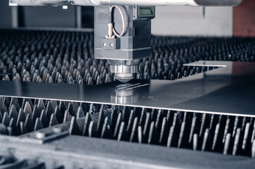 Industrial production. Production machines. Sheet metal cutting.