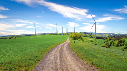 wind turbines in the countryside