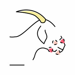 orf virus color icon vector illustration