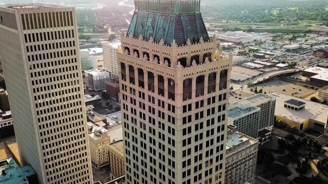 Tulsa, Aerial Flying, Mid-Continent Tower, Downtown, Oklahoma