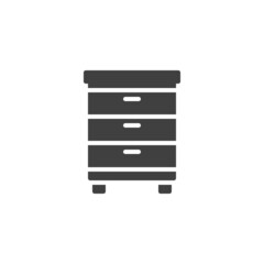Nightstand with drawer vector icon