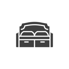 Double Bed with Storage vector icon