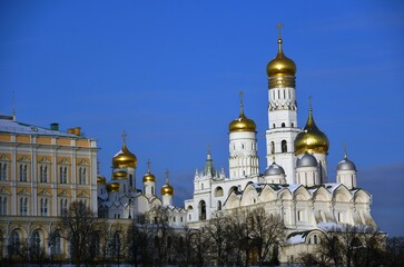 Fototapeta na wymiar Moscow Kremlin architecture in winter. 