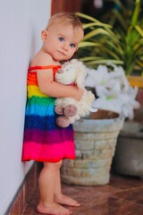 baby child with toy in sri lanka 