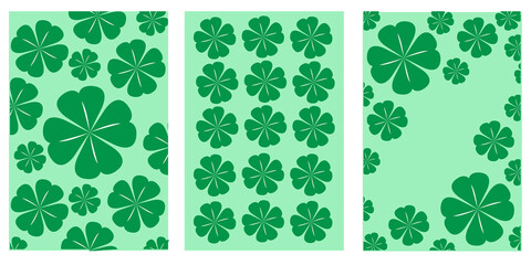 Happy St. Patrick's Day greeting card clover illustration. flyer, brochure, holiday invitation, corporate holiday.
