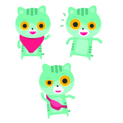 Funny cat cartoon character illustartion