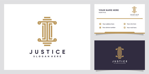 Fototapeta na wymiar Justice logo design with style and creative concept