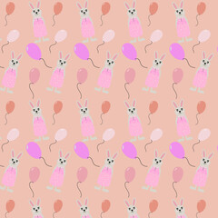 pattern bunny with balloons