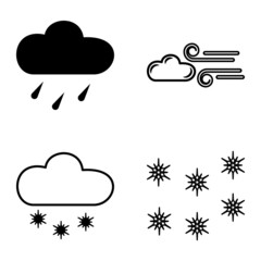 Weather Flat Icon Set Isolated On White Background