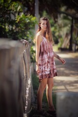 portrait of a woman in a dress in sri lanka 