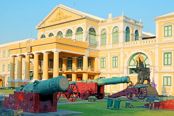 The Ministry of Defense Headquarters of Thailand with the Open-air Cannon Museum, Phra Nakhon...
