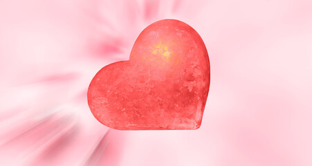 Obraz premium Heart made of salt stone on a pink background. Valentine.