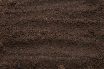 Black land for plant background. Top view.