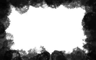 Sfondo bianco orizzontale con cornice a chiazze nera © Francesca