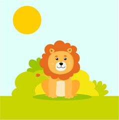 Obraz na płótnie Canvas Cute lion ilustration