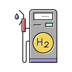 station hydrogen color icon vector illustration