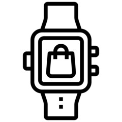 SMARTWATCH line icon,linear,outline,graphic,illustration