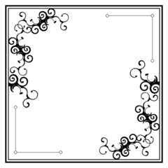 高級感のあるオーナメントのフレーム　正方形　ブラック