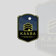 kaaba islamic emblem logo vector illustration template icon graphic design