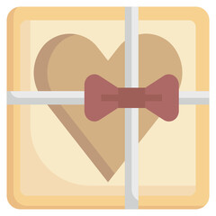 HEART BOX flat icon,linear,outline,graphic,illustration