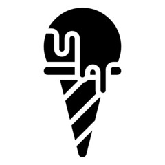 ICE CREAM CONE glyph icon,linear,outline,graphic,illustration