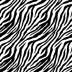 Fototapeta na wymiar Zebra skin texture. Seamless striped black and white pattern.