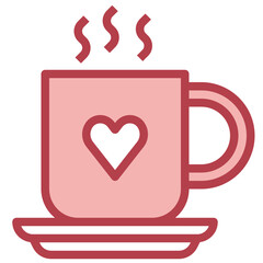HOT CHOCOLATE red line icon,linear,outline,graphic,illustration