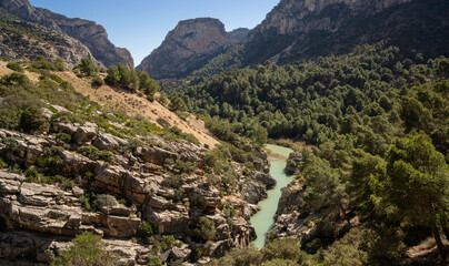 Fototapeta na wymiar view of the Tajo de la Encantada canyon on the Camino del Rey