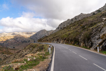 mountain road in the Sierra de las Nieves in southern Spain near Malaga
