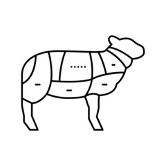 meat sheep line icon vector illustration