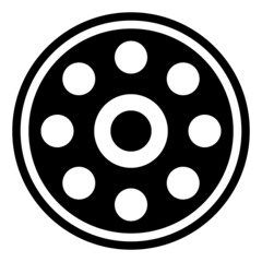 FILM REEL glyph icon,linear,outline,graphic,illustration