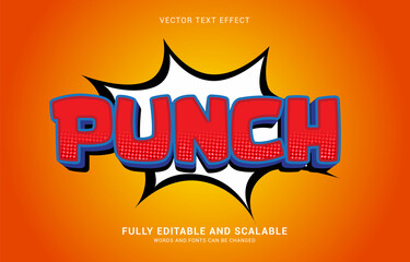 editable text effect, Punch style
