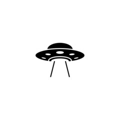 flat ufo icon illustration design, simple alien ship symbol vector © hafid