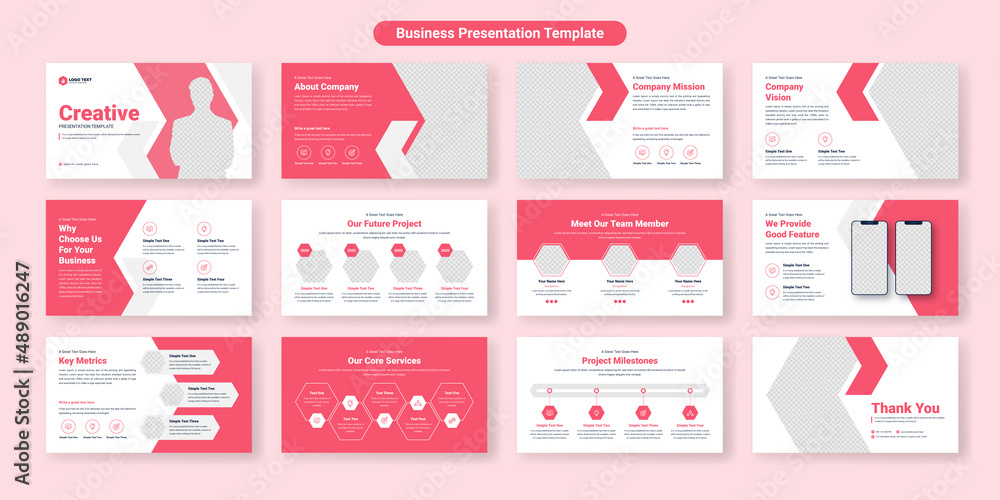 Wall mural creative business powerpoint presentation slides template design. use for modern keynote presentatio