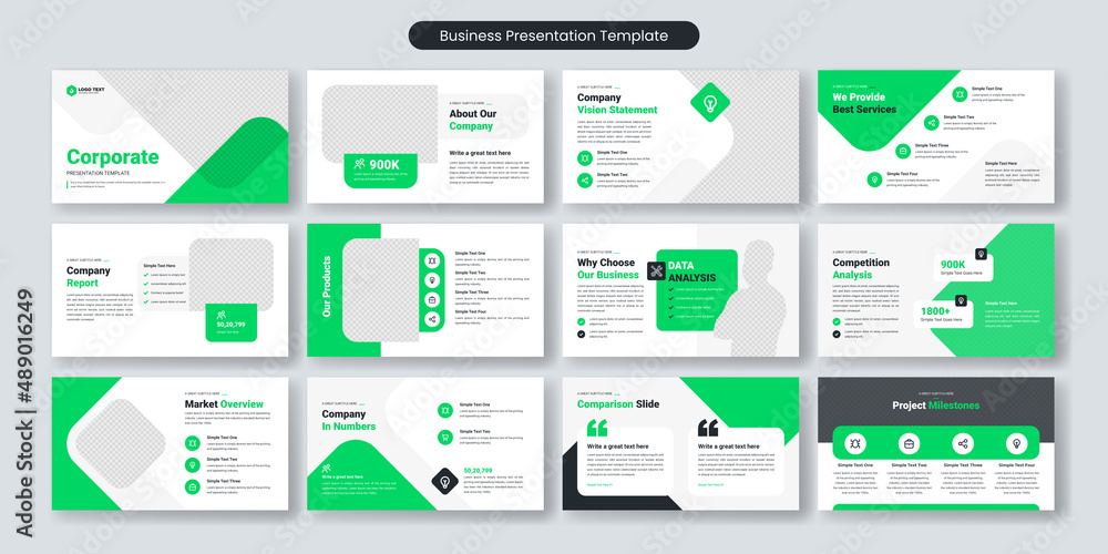 Wall mural creative business powerpoint presentation slides template design. use for modern keynote presentatio