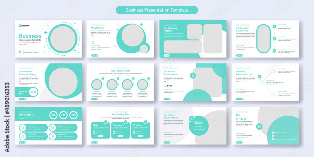 Wall mural creative business powerpoint presentation slides template design. use for modern keynote presentatio