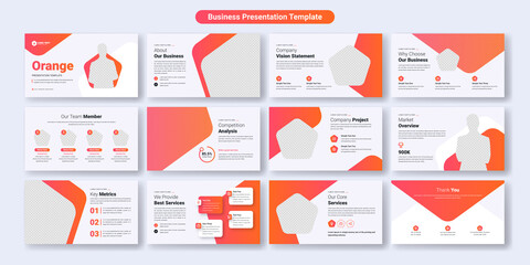 Creative business PowerPoint presentation slides template design. Use for modern keynote presentation background, brochure design, website slider, landing page, annual report, company profile