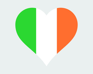 Ireland Heart Flag. Irish Love Shape Country Nation National Flag. Republic of Ireland Banner Icon Sign Symbol. EPS Vector Illustration.
