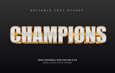 Gold Champions editable text effect template