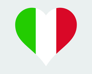 Italy Heart Flag. Italian Love Shape Country Nation National Flag. Italian Republic Banner Icon Sign Symbol. EPS Vector Illustration.