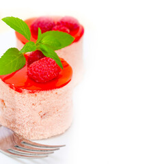 fresh raspberry cake mousse dessert