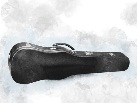 Illustration Art of  a Violin in a case