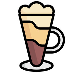 LATTE filled outline icon,linear,outline,graphic,illustration